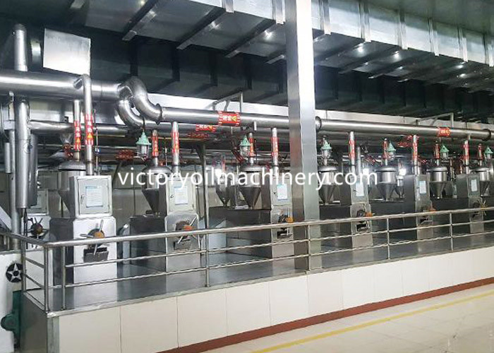 Production site of multiple 120 screw oil press production lines, peanut pressing workshop